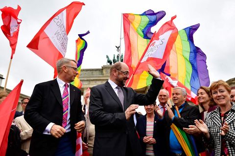 SPD-Chef Martin Schulz vor dem Brandenburger Tor