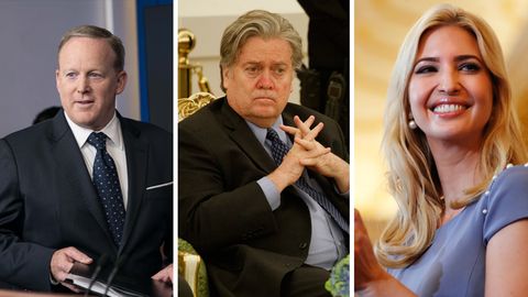 Sean Spicer, Stephen Bannon und Ivanka Trump arbeiten im Weißen Haus für Donald Trump