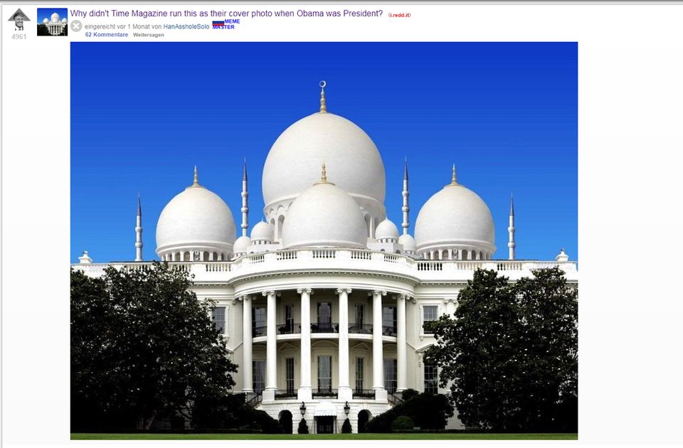 Prügel-Tweet: Posting von Reddit-User HansAssholeSolo: "Warum hatte das 'Time'-Magazin nicht dieses Coverfoto, als Obama Präsident war?" Posting von Reddit-User HansAssholeSolo: "Warum hatte das 'Time'-Magazin nicht dieses Coverfoto, als Obama Präsident war?"