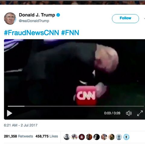 US-Präsident auf Twitter: Trump greift mit Prügelvideo CNN an