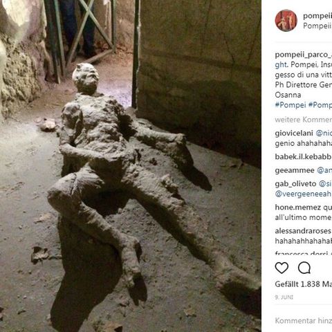 Das Bild von dem Pompeji-Opfer wurde auf dem Instagram-Account der Pompeji-Ausgrabungsstätte veröffentlicht