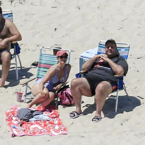 US-Gouverneur Chris Christie mit seiner Familie am gesperrten Strand