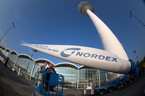 Rotorblatt eines Windrads der Firma Nordex