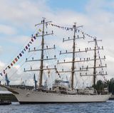 Das argentinische Segelschulschiff "Libertad" läuft am Mittwoch in den Hafen ein und macht an der Überseebrücke an den Landungsbrücken fest. Am 1. Dezember 2017 übernimmt Argentinien die G20-Präsidentschaft von Deutschland.