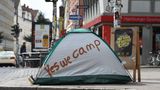 "Yes we camp": Zelt eines Demonstranten mitten in der Stadt