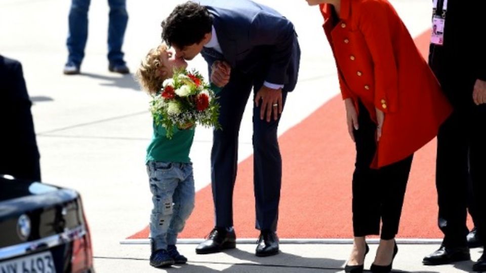 Justin Trudeau und sein Sohn Hadrien