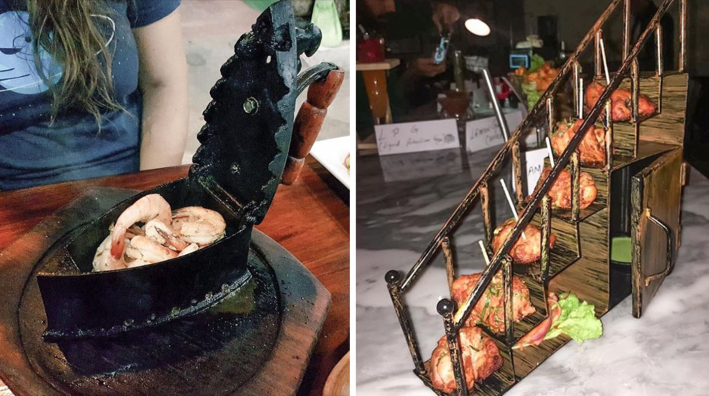 Essen aus einem Bügeleisen, oder Chicken Wings von einer Treppe? Die Kreativität kennt keine Grenzen. Ganz zum Leid der Gastro-Bewegung "We want plates".