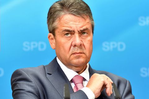 Außenminister Sigmar Gabriel bei einem Pressegespräch in Berlin
