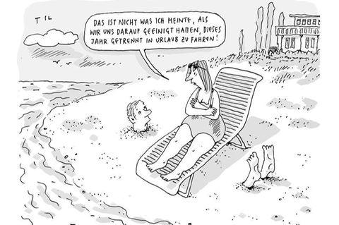 Urlaubs-Cartoons: So anstrengend können Ferien sein