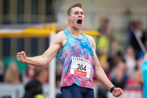 In Luzern jubelt Johannes Vetter über seinen Rekordwurf