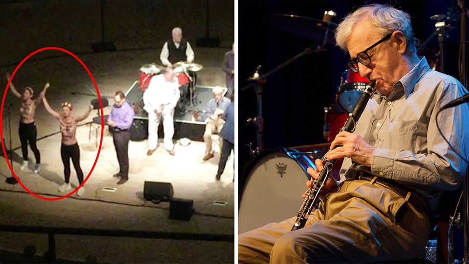 Femen Woody Allen Konzert Hamburg Elphi Elbphilharmonie Elbphilharmonie: Femen-Aktivistinnen stören Woody-Allen-Konzert in Hamburg