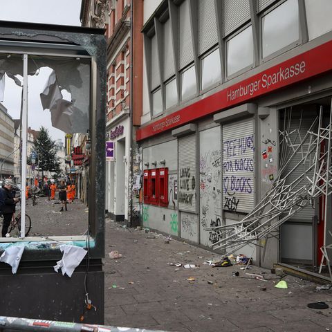 Verwüstungen im Hamburger Schanzenviertel während des G20-Gipfels