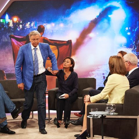 Moderatorin Sandra Maischberger konnte CDU-Innenpolitiker Wolfgang Bosbach nicht mehr in ihrer Talkrunde zum G20-Gipfel halten