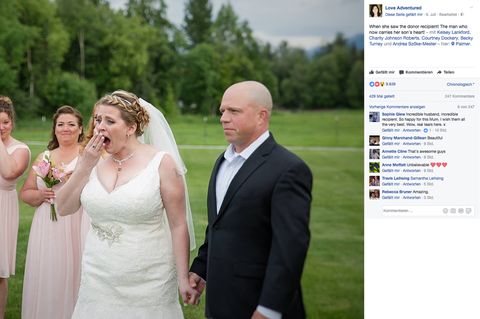 Überraschung am Hochzeitstag: Becky Turney lernt den Mann kennen, der das Spenderherz ihres Sohns erhielt