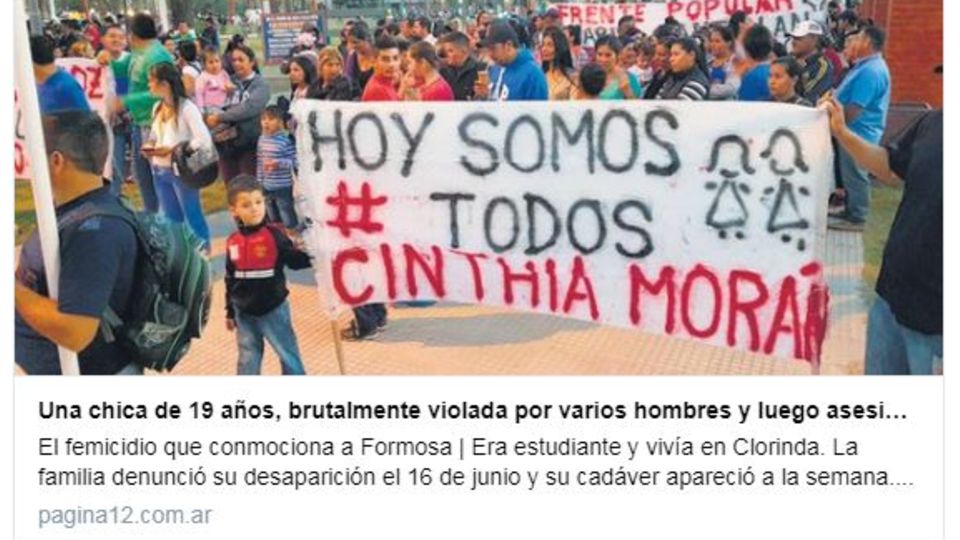 Frauenmord in Formosa - Beispiel für eine Problem der Macho-Gesellschaft Argentinien "Heute sind wir alle Cinthia Morán": Der brutale Vergewaltigungs- und Mordfall an einer jungen Frau ist beispielhaft für ein tief sitzendes Problem in der Gesellschaft Argentiniens