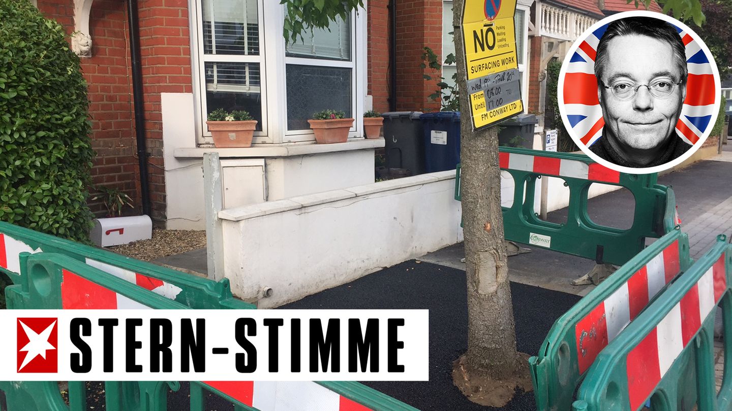 Der Bürgersteig vor dem Haus des Kolumnisten