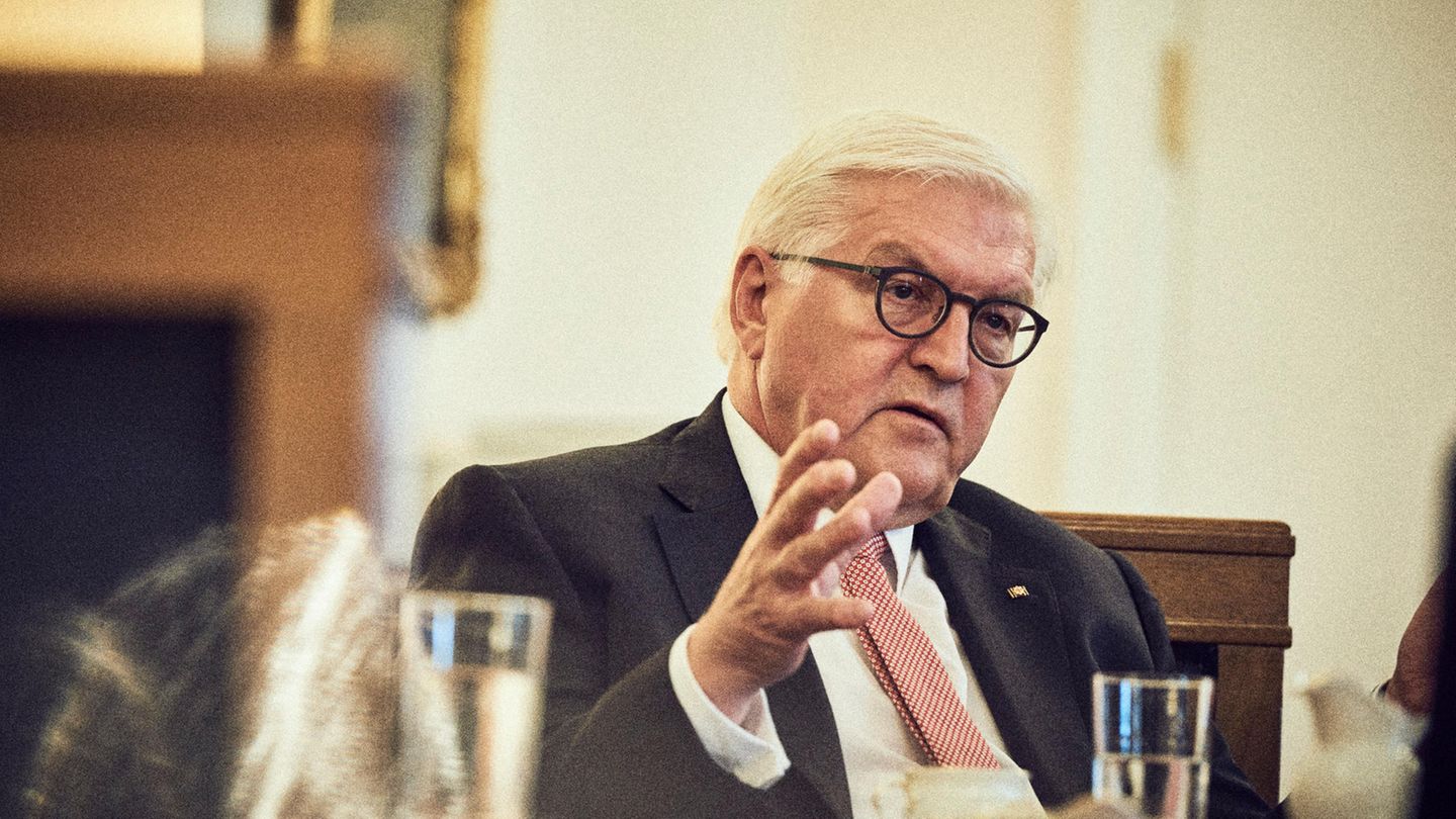 Frank-Walter Steinmeier beim stern-Gespräch in seinem Arbeitszimmer