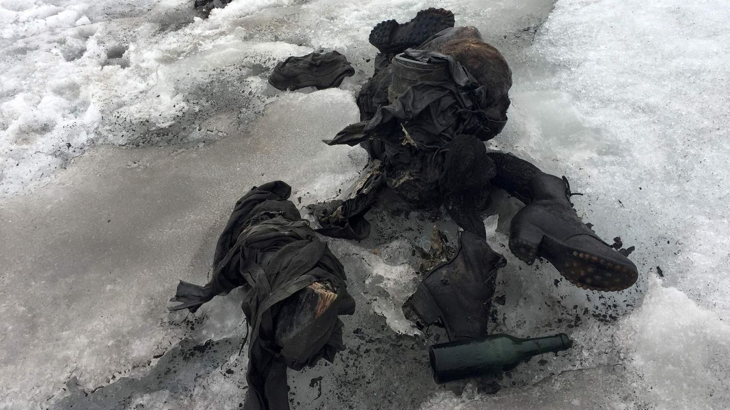Mumifizierte Leichen werden vom Tsanfleuron-Gletscher in der Schweiz freigegeben