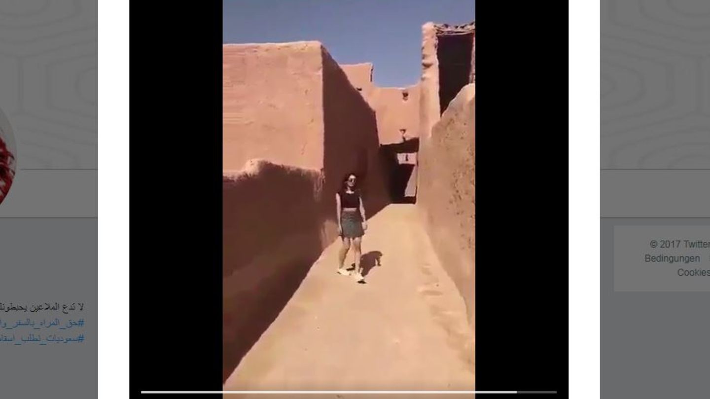 Screenshot des geteilten Videos der jungen Frau aus Saudi-Arabien