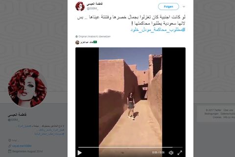 Screenshot des geteilten Videos der jungen Frau aus Saudi-Arabien