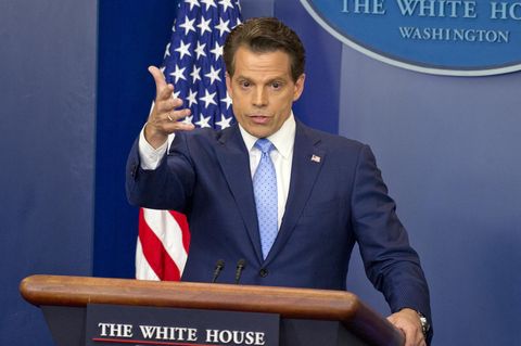 Der neue Kommunikationschef von Donald Trump im weißen Haus bei seiner Rede zum Amstantritt