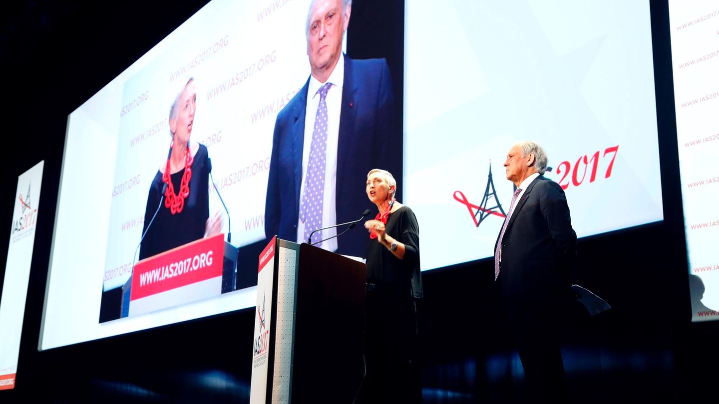 Linda-Gail Bekker, Präsidentin der Internationalen Aids-Gesellschaft (IAS) spricht auf der Konferenz in Paris