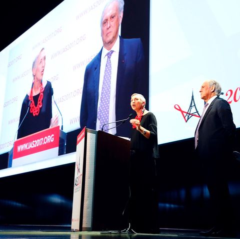 Linda-Gail Bekker, Präsidentin der Internationalen Aids-Gesellschaft (IAS) spricht auf der Konferenz in Paris