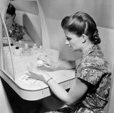 Der "Powder Room" einer Comet, mit der die BOAC bis zu Zielen in Südafrika flog.