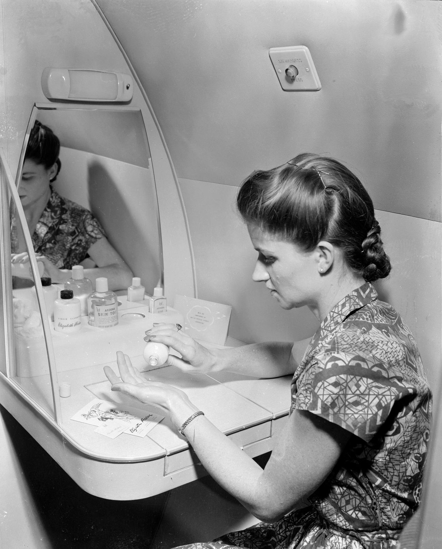 Der "Powder Room" einer Comet, mit der die BOAC bis zu Zielen in Südafrika flog.