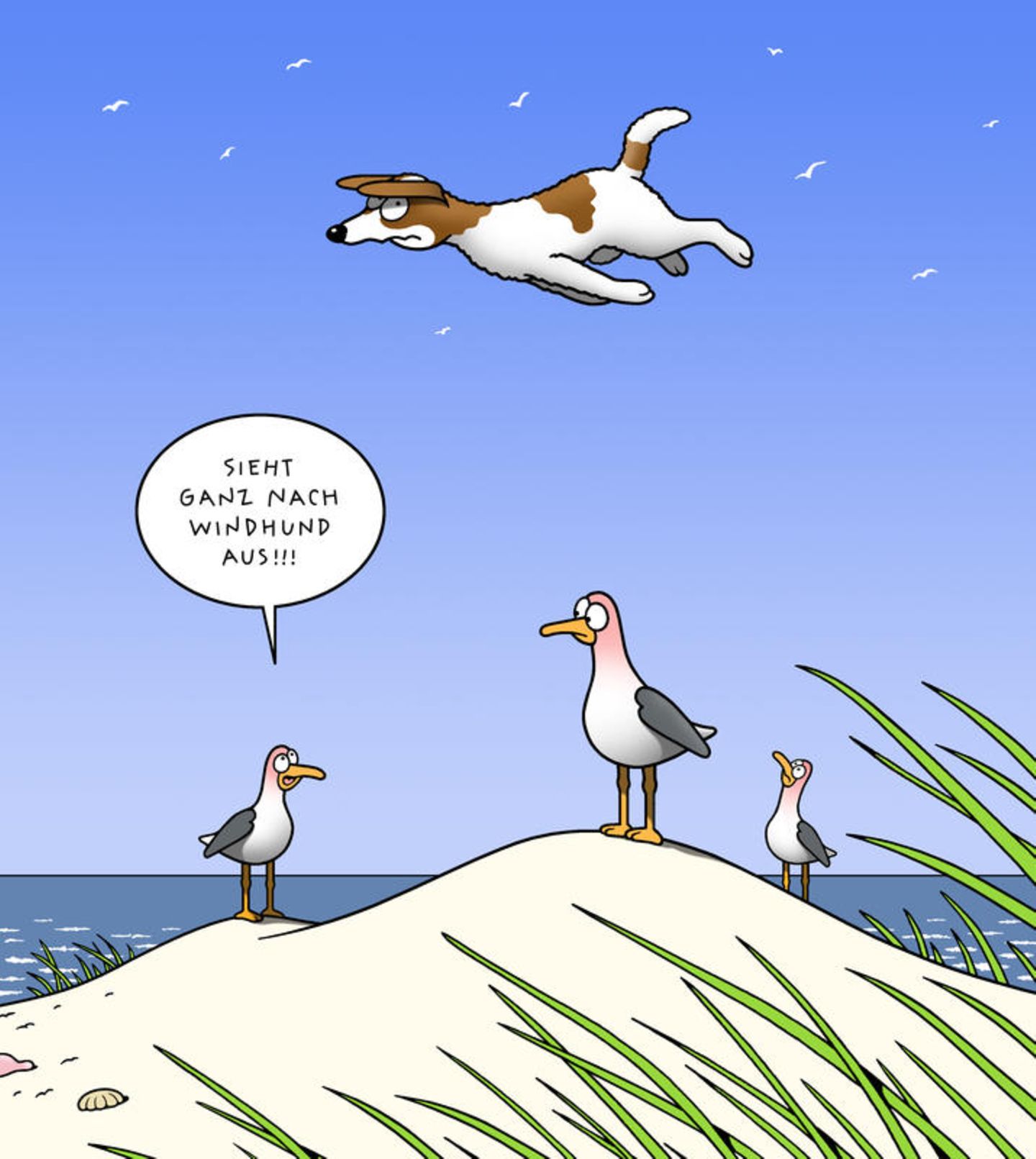 Cartoon zum Tag des Notrufs: Wo bleibt Feuerwehrmann Horst?