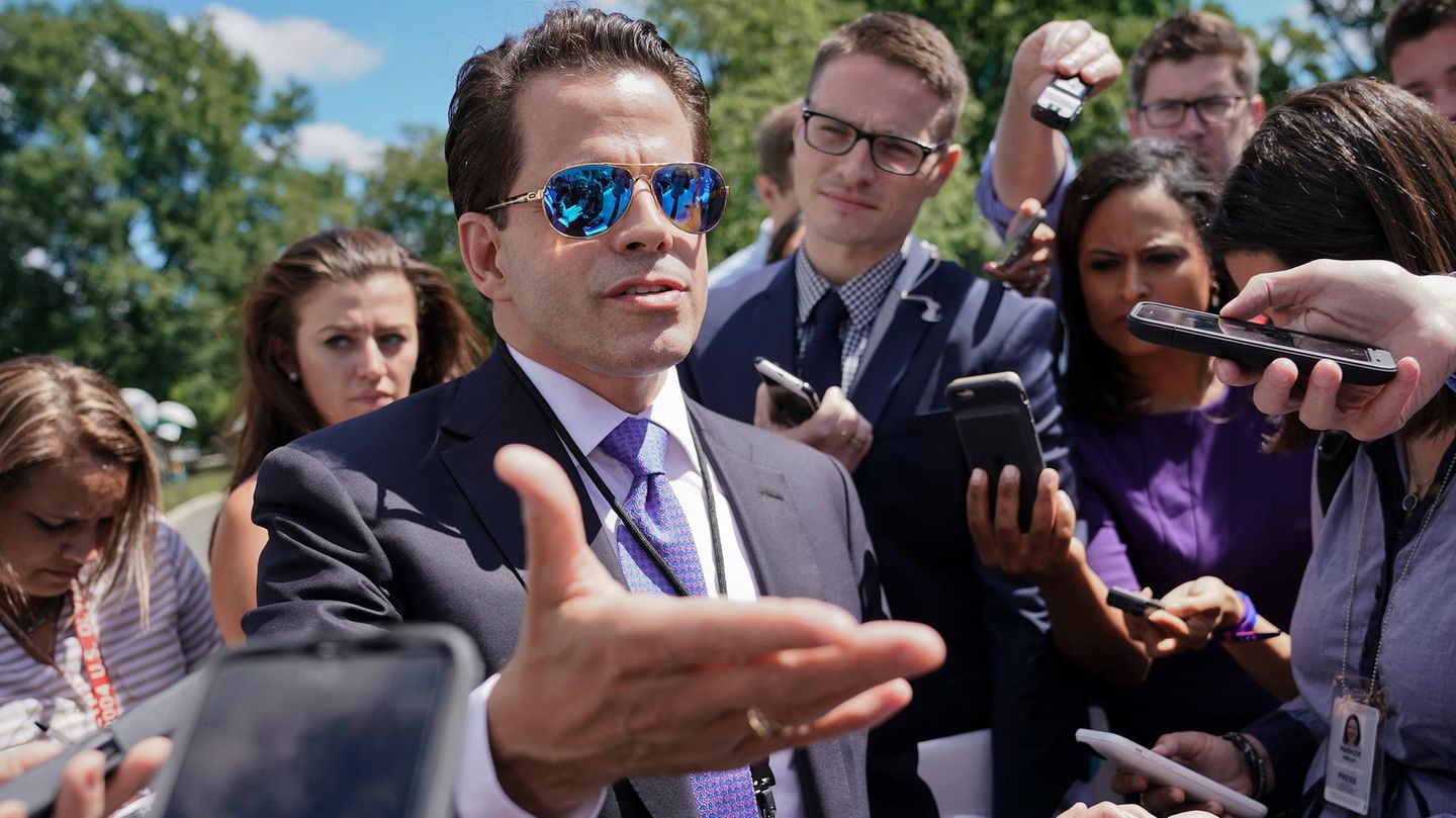 Donald Trumps Kommunikationschef Anthony Scaramucci bei einem Treffen mit der Presse in Washington