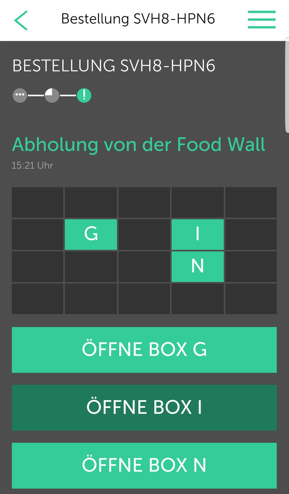 Neues Konzept "Data Kitchen": Die App sagt Bescheid, wenn das Essen abholbereit in der "Food Wall" ist Die App sagt Bescheid, wenn das Essen abholbereit in der "Food Wall" ist