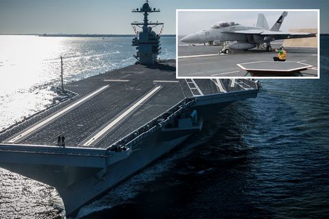 USS Ford Flugzeugträger Kampfjet