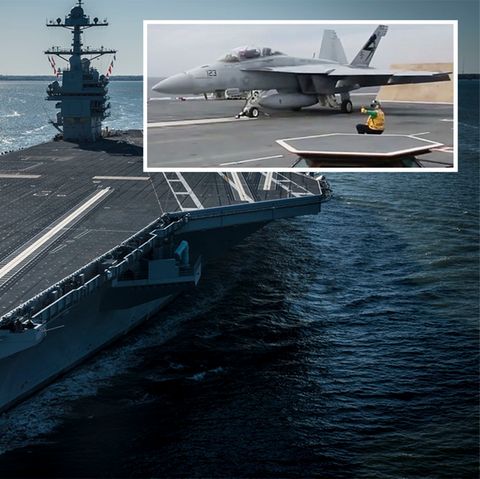 USS Ford Flugzeugträger Kampfjet
