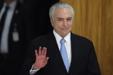 Der brasilianische Präsident Michel Temer während einer Pressekonferenz in Brasilia, Brasilien.