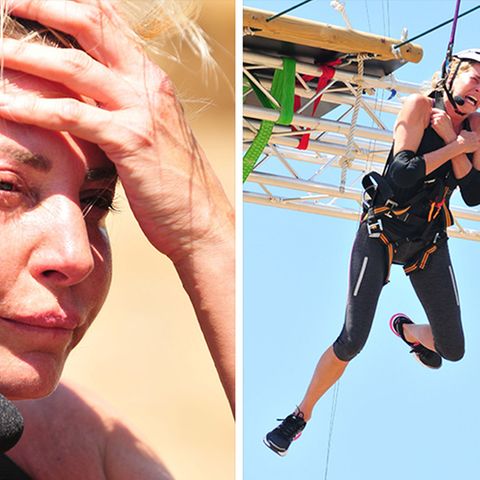 Giulia Siegel ist völlig aufgelöst nach der Herausforderung in luftiger Höhe