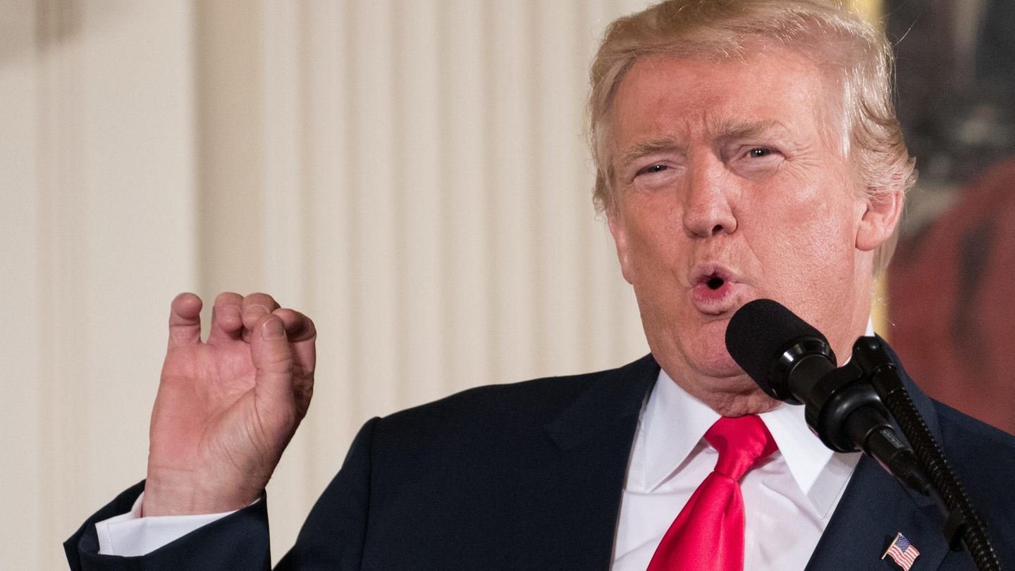 Donald Trump droht Regierung in Venezuela: Der US-Präsident während einer Verleihung im Weißen Haus, Washington.