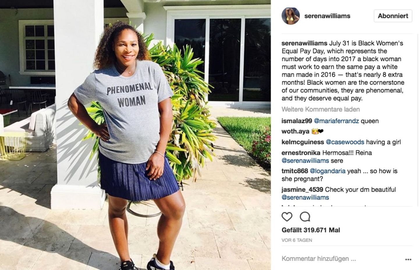 Von lässig bis elegant - Serena Williams' Babybauch-Mode