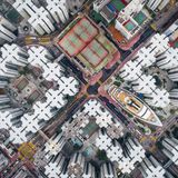 Mit einer Drohne fotografierte Andy Yeung die Wohnsilos auf der Halbinsel Kowloon in Hongkong.