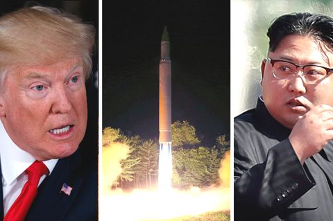 US-Präsident Donald Trump (l.) und Nordkoreas Führer Kim Jong Un (Archivbilder)