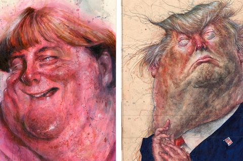 Karikatur-Ausstellung: Von Merkel bis Trump - ganz schön hässlich