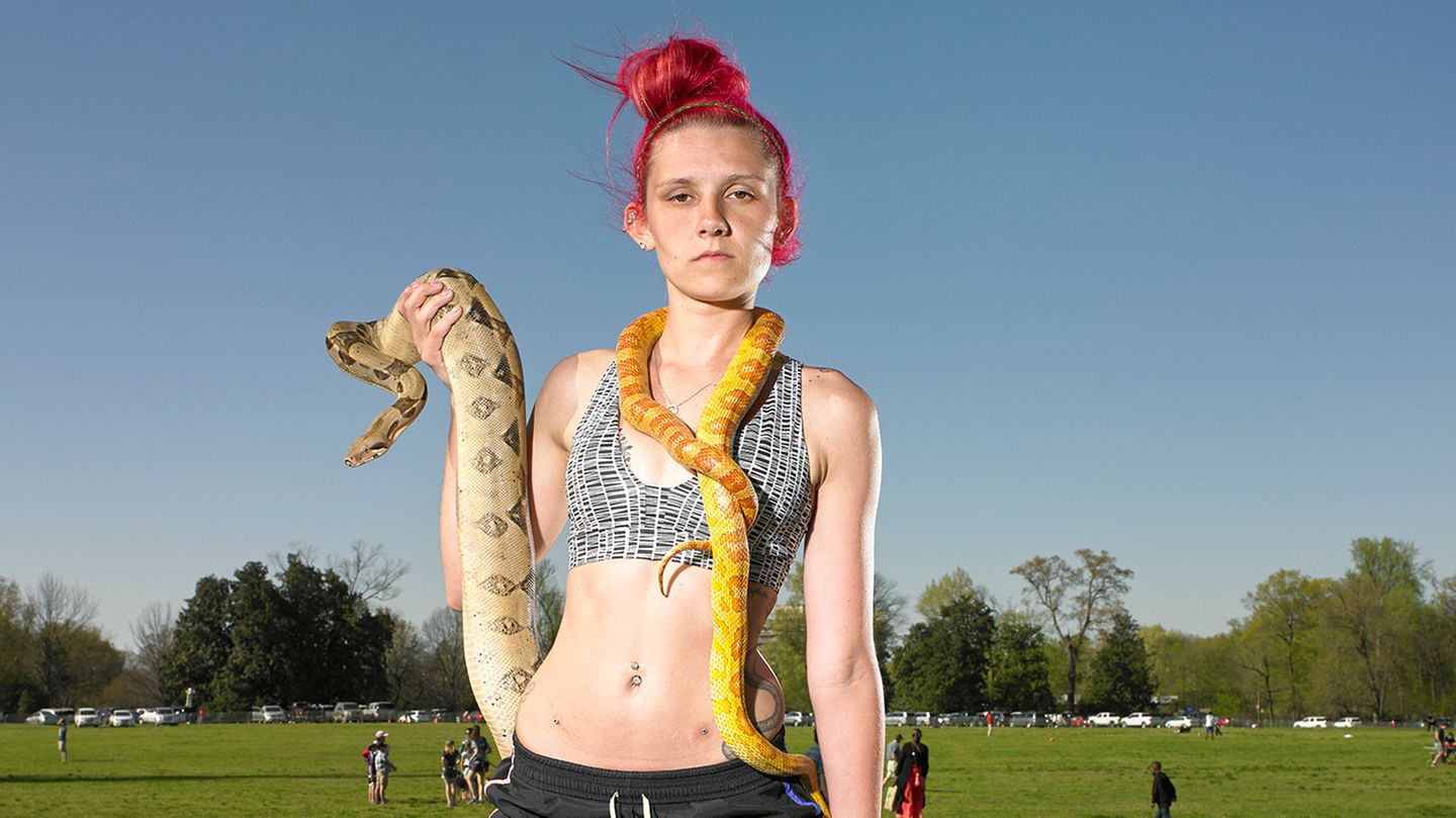 Lilly Elkin aus Memphis, Tennessee, studiert Umweltschutz und Biologie. Schlangen sind ihr Hobby. Sie sagt, sie hätte auch Bernie Sanders gewählt: "Trump steht für Veränderung"