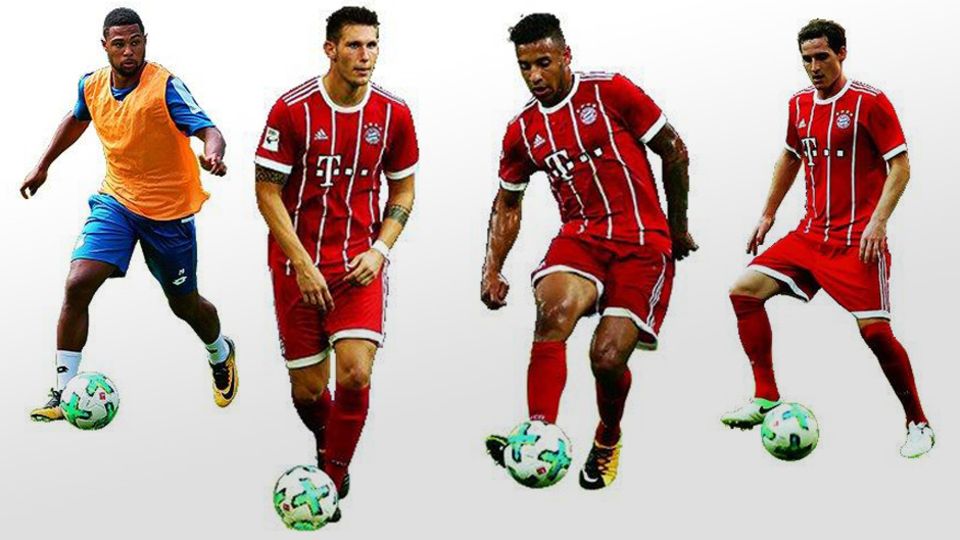 Ohne Vision: Die Neueinkäufe der Bayern: Corentin Tolisso (zweiter von rechts), 23, Mittelfeld, kommt von Olympique Lyon; Serge Gnabry (ganz links), 22, Mittelfeld, kommt von Werder Bremen, an die TSG Hoffenheim ausgeliehen; Niklas Süle (zweiter von links), 21, Abwehr, kommt aus Hoffenheim; Sebastian Rudy, 27, Mittelfeld, ebenfalls aus Hoffenheim Die Neueinkäufe der Bayern: Corentin Tolisso (zweiter von rechts), 23, Mittelfeld, kommt von Olympique Lyon; Serge Gnabry (ganz links), 22, Mittelfeld, kommt von Werder Bremen, an die TSG Hoffenheim ausgeliehen; Niklas Süle (zweiter von links), 21, Abwehr, kommt aus Hoffenheim; Sebastian Rudy, 27, Mittelfeld, ebenfalls aus Hoffenheim