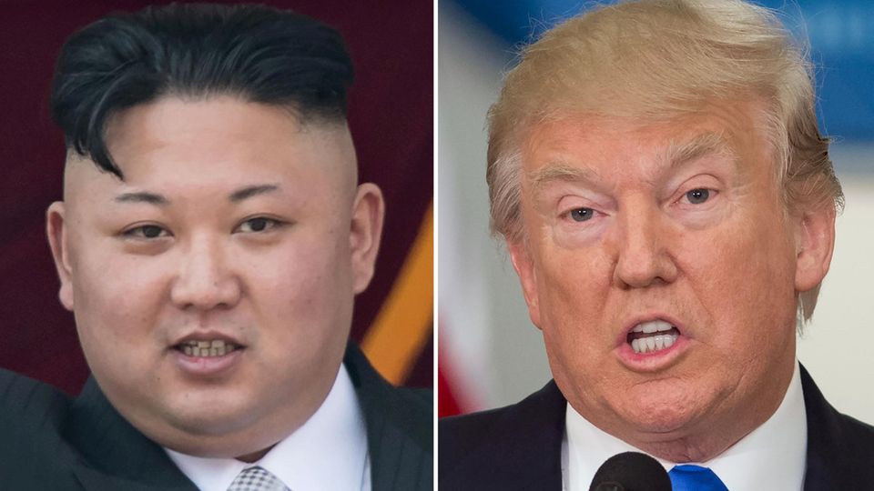 In einem Tweet droht US-Präsident Donald Trump (r.) dem nordkoreanischen Machthaber Kim Jong Un