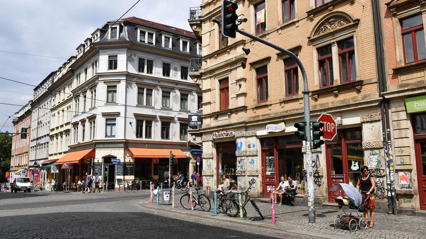 Die Innenstadt von Dresden als Symbolfoto für den Hitlergruß des amerikanischen Touristen in Dresden
