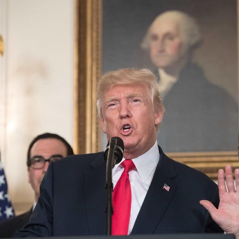 US-Präsident Donald Trump während seiner Rede zu den Krawallen in Charlottesville im Weißen Haus