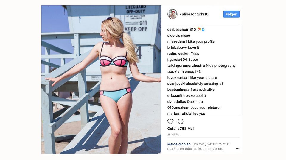 Fake-Fashion-Account auf Instagram: Die Kommentare neben dem Bild sind eingekauft