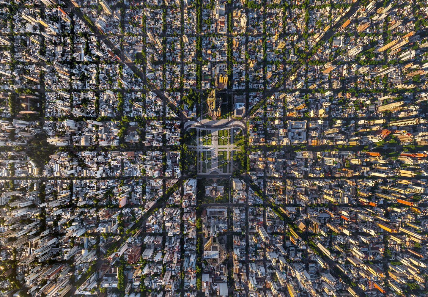 Das streng symmetrisch angelegte Stadtbild von Buenos Aires, der Hauptstadt Argentiniens.