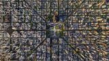 Das streng symmetrisch angelegte Stadtbild von Buenos Aires, der Hauptstadt Argentiniens.