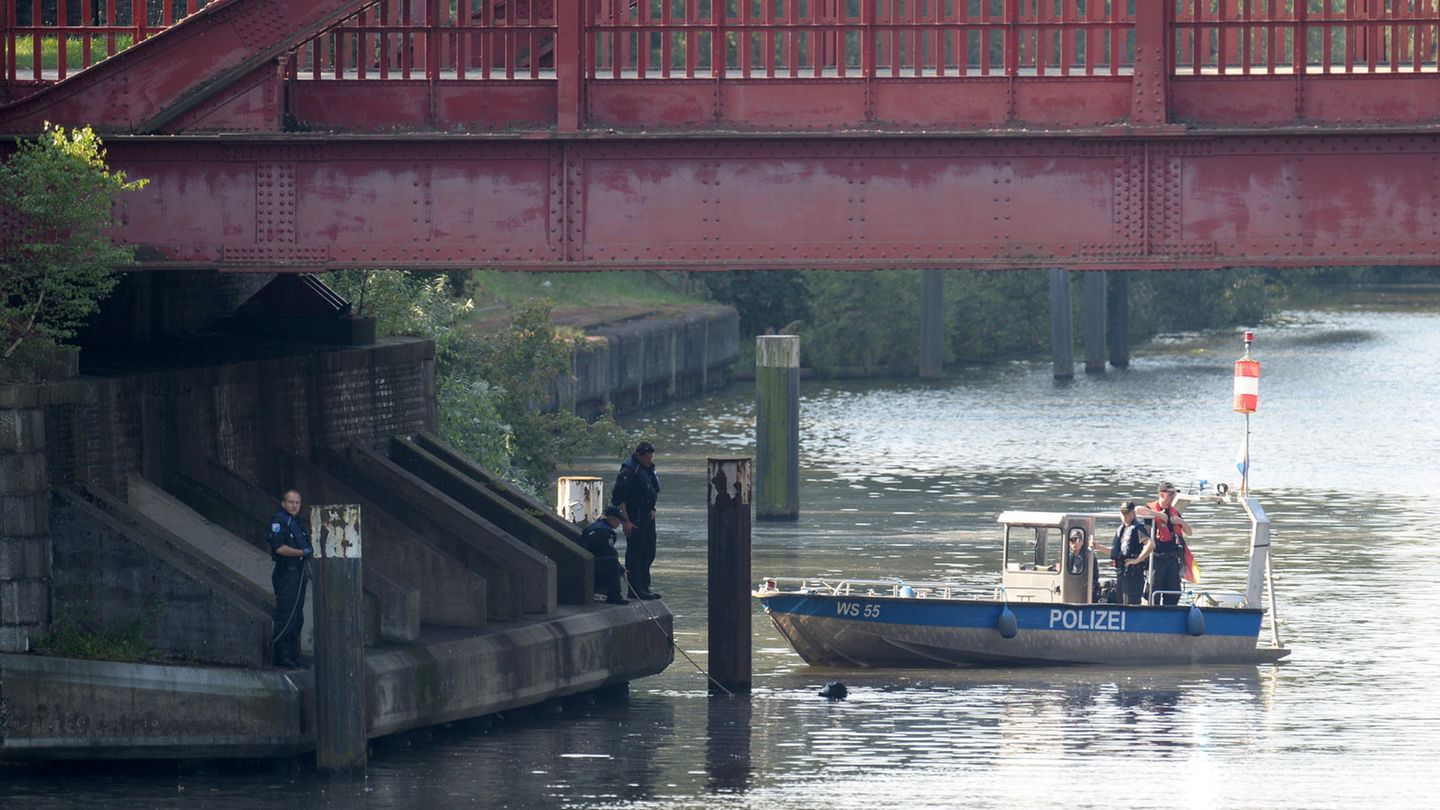 Taucher der Hamburger Polizei suchen nach weiteren Leichenteilen